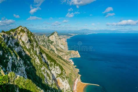 Aerial View Of The Upper Rock On Gibraltar IMAGE Stock Photo Image