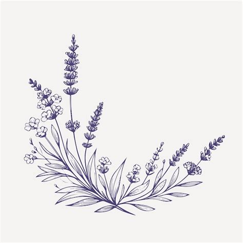 Premium Vector Lavender Flowers Hand Drawn Vector Illustration