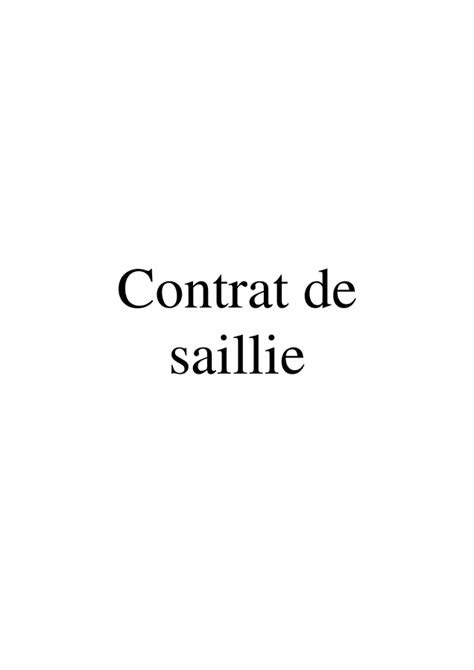 Modele De Contrat De Saillie Des Chiens Doc Pdf Page Sur