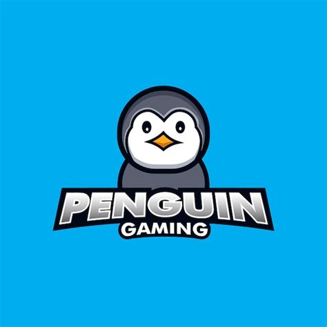 Premium Vector Cute Penguin Mascot Gaming Logo