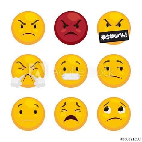 Beware With This Set Of Emojis With Bad Feelings And Bad Temper Angry