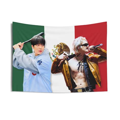 Ateez Mingi Jongho Baseball Mexico Flag Ateez Coachella Kpop Flag