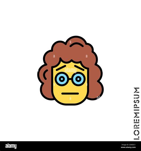 Cute Yellow Girl Woman Icon Emoticon Sticker Vector Illustration