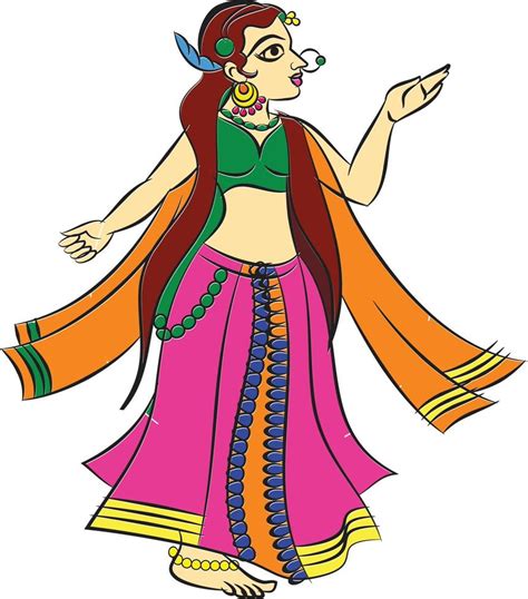 Lords Gopika Sevika Or Lady Servants Have Drawn In Indian Folk Art