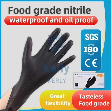 Disposable Nitrile Gloves Pcs Surgical Powder Free Black Gloves