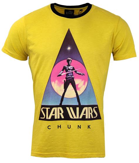 Chunk Original Star Wars Logo Retro 70s Vintage Poster Tee Yellow