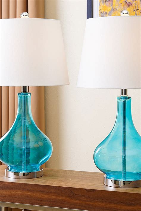 Levi Navy Blue Glass Table Lamp Set Of On Hautelook Table Lamp