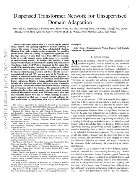 Dispensed Transformer Network For Unsupervised Domain Adaptation Deepai