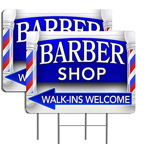 2 Pack Barber Shop Arrow Yard Sign 16 X 24 Double Sided Print