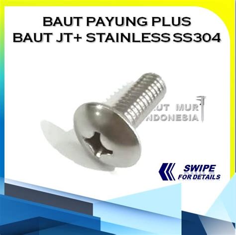 Jual Baut Payung Plus Baut Jt Stainless Ss M X Isi Pcs Di Lapak