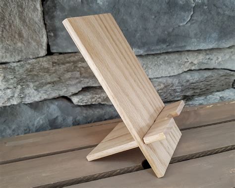 Soporte de madera para teléfono celular roble o nogal Etsy España