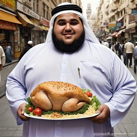 Fat Muslim Man Advertises Diet Stable Diffusion Online