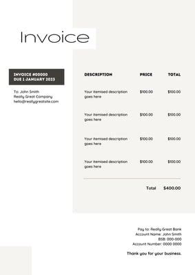 Free Printable Freelance Invoice Templates Canva