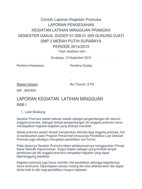 Contoh Laporan Kegiatan Pramuka Pdf