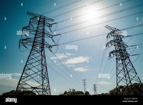 High Voltage Power Transmission Tower Stock Photo Alamy