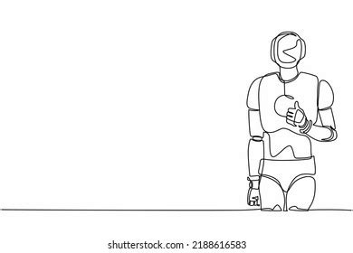 Continuous One Line Drawing Robot Standing Stock Vector Royalty Free