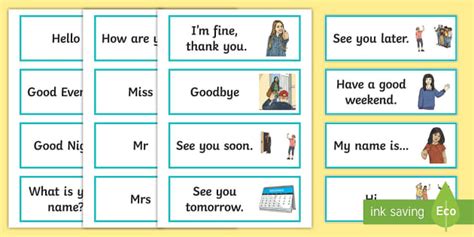 Greetings in English Flashcards - Resources - ESL/EFL/TEFL