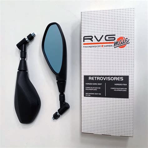 Retrovisor F800 RVG Giro 360 Articulado Retratil Lente Convexa Azul