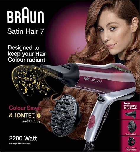 Braun Satin Hair 7 Hair Dryer HD 770 Color Saver And Iontec