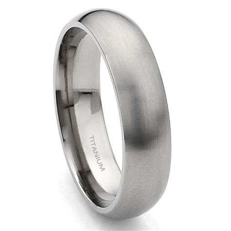 Titanium 6mm Dome Wedding Band Ring