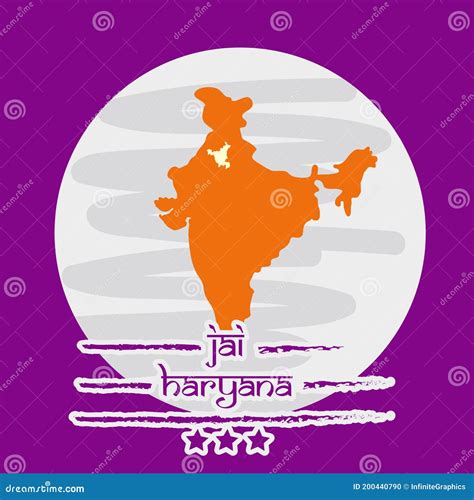 State Of Haryana India With Capital City Chandigarh Hand Drawn Map