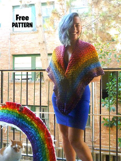 Shawl Crochet Rainbow Pattern Free Pdf