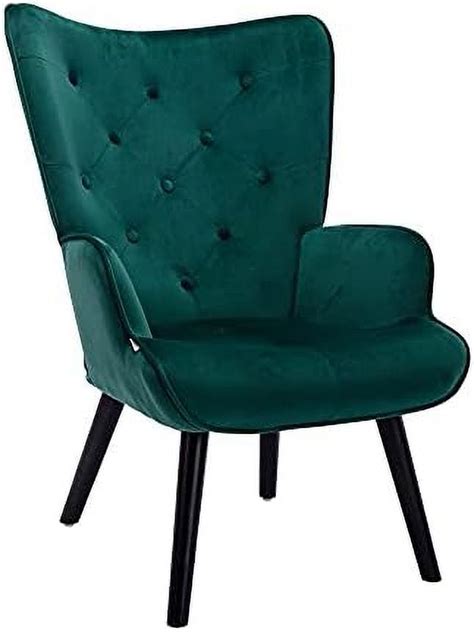 Zwghli Velvet Accent Chair Modern Tufted Button Wingback Vanity Chair