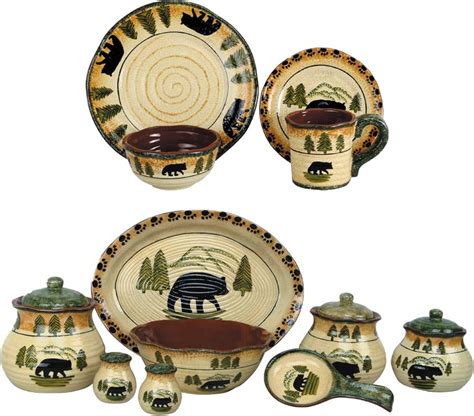 Paseo Road By Hiend Accents Rustic Bear 24 Piece Ceramic Dinnerware