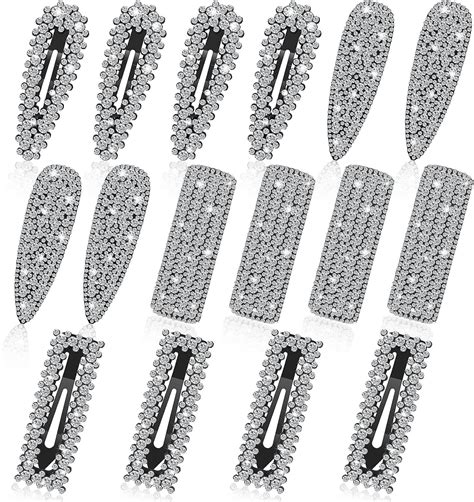 Amazon 6 Pieces 4 Inch Rhinestone Snap Hair Clips Hair Barrettes