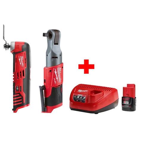 Milwaukee M12 Fuel 12v Lithium Ion Brushless Cordless 12 In Ratchet And Multi Tool Combo Kit