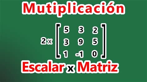 Multiplicaci N De Una Matriz Por Un Escalar Ejemplos Youtube