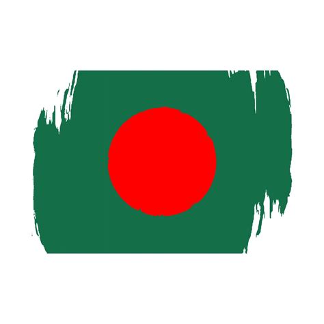 Bangladesh Flag With Brush Strokes Vector Illustration Bangladesh Flag