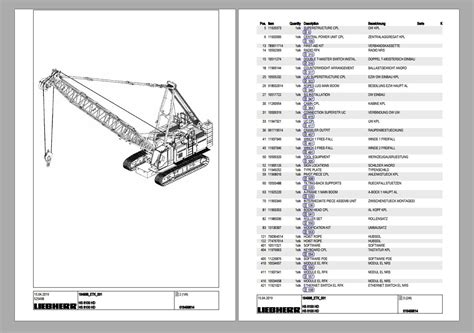 Liebherr Crane Hs Hsg Operating Manual Spare Parts Catalogue Technical