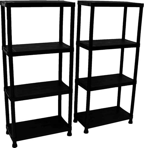 Oypla X Tier Black Plastic Heavy Duty Shelving Racking Storage Unit