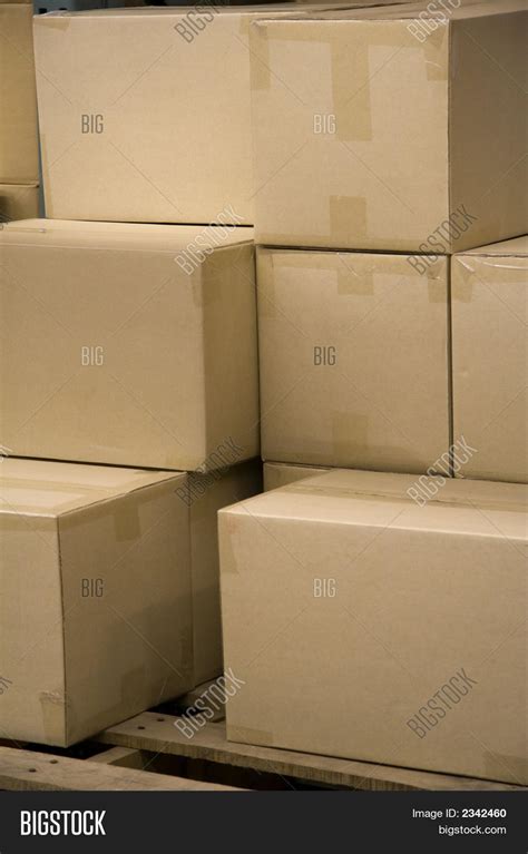 Stack Boxes Warehouse Image Photo Free Trial Bigstock