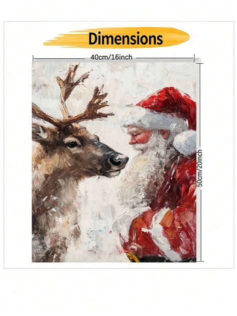 Diy Digital Oil Painting Santa Claus And Reindeers 2024 Easy To