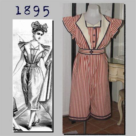 Bathing Costume Suit And Cap 36 Bust 1890s Victorian Reproduction Pdf