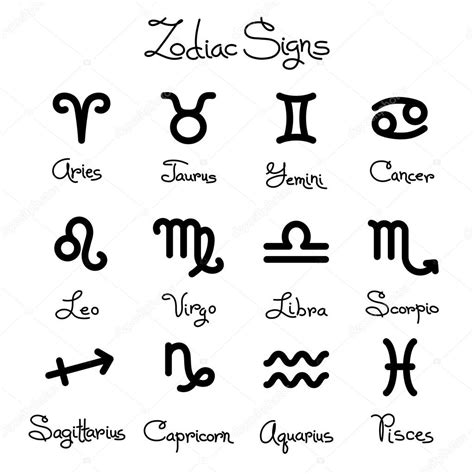 Juego De Iconos Zodiacales Vector De Stock Baksiabat