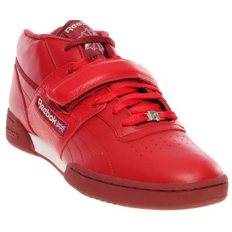 Reebok Workout Mid Strap Red Training Shoes And Free Shipping On Orders