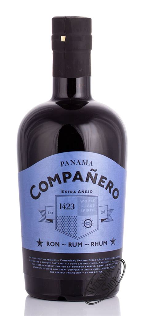 Companero Ron Panama Extra Anejo Rum Vol L Weisshaus Shop