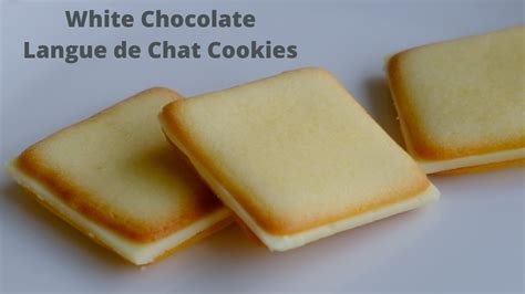 White Chocolate Langue De Chat Cookies Recipe Youtube