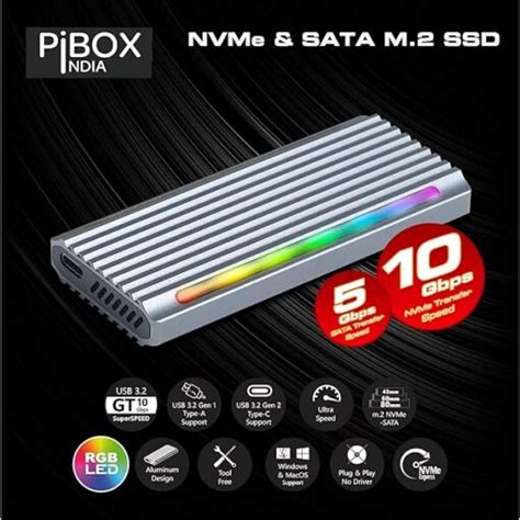 Nvme M Led Enclosure Pibox India Nvme Ngff Sata Dual Ssd Enclosure