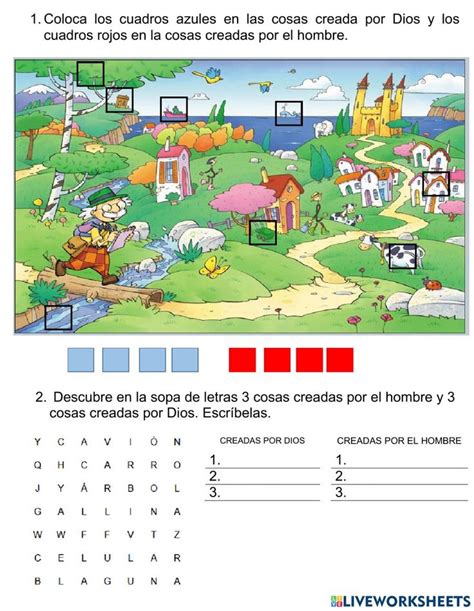 A Spanish Worksheet With Pictures And Words