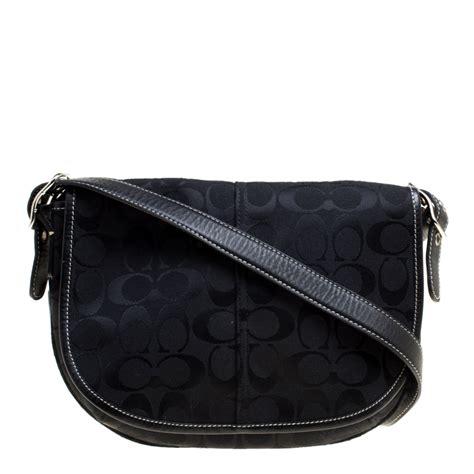 Coach Black Signature Canvas Crossbody Bag Coach Tlc