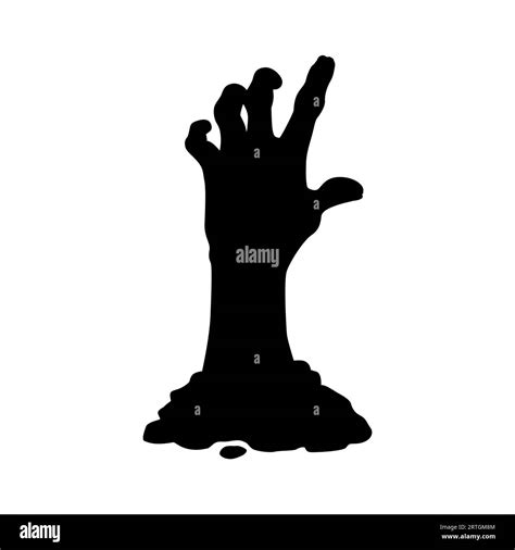 Zombie Hand Black Silhouette Isolated Vector Decaying Arm With Jagged