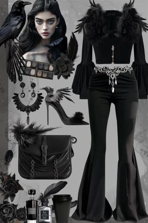 Black Raven Insired Goth Outfit Moodboard Outfit Shoplook