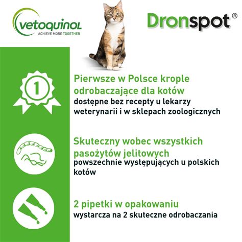 Vetoquinol Dronspot lek na odrobaczanie dla małych kotów 30mg 7 5mg