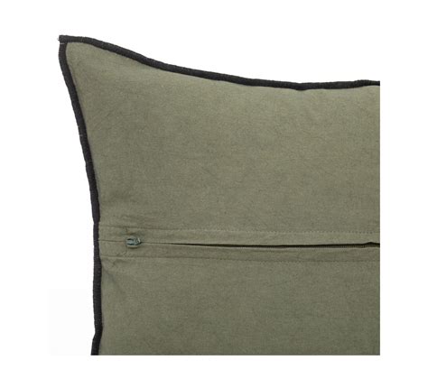 Coussin D Coratif D Houssable En Lin Et Coton Vert Kaki X Cm