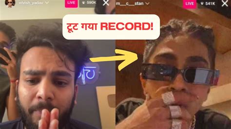 Elvish Yadav Breaks Mc Stan Insta Live Watching Record Youtube