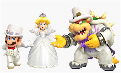 Absurdres Blonde Hair Blue Eyes Bowser Brown Hair Dress Amiibo Super Mario Wedding Bowser